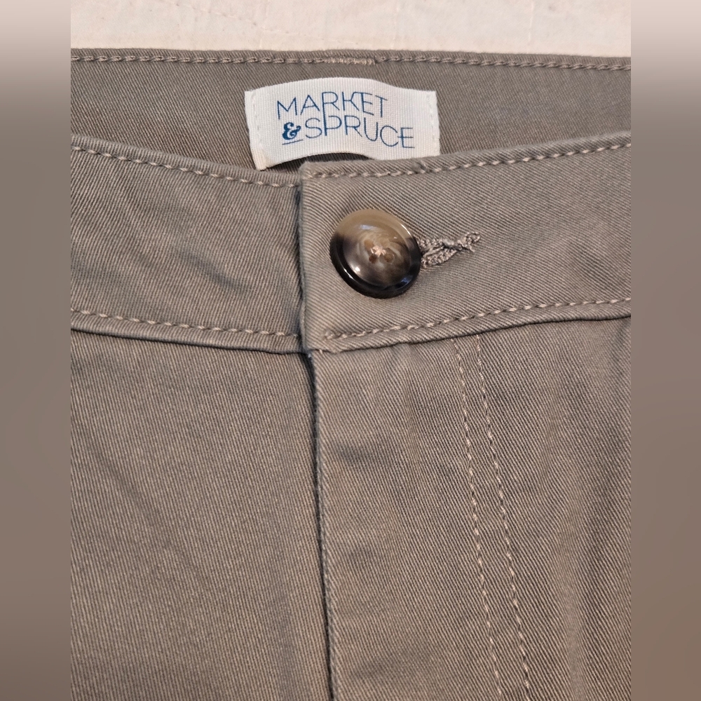 Market & Spruce Madison Mid-rise Slim Straight  Chino Pant, Olive, Size 10 NWT - Picture 7 of 11